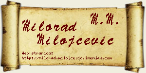 Milorad Milojčević vizit kartica